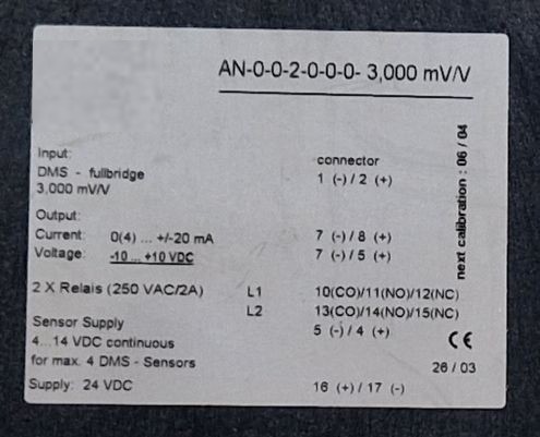 Wägezellenverstärker AN-0-0-2-0-0-0-3,000 mV/V*
